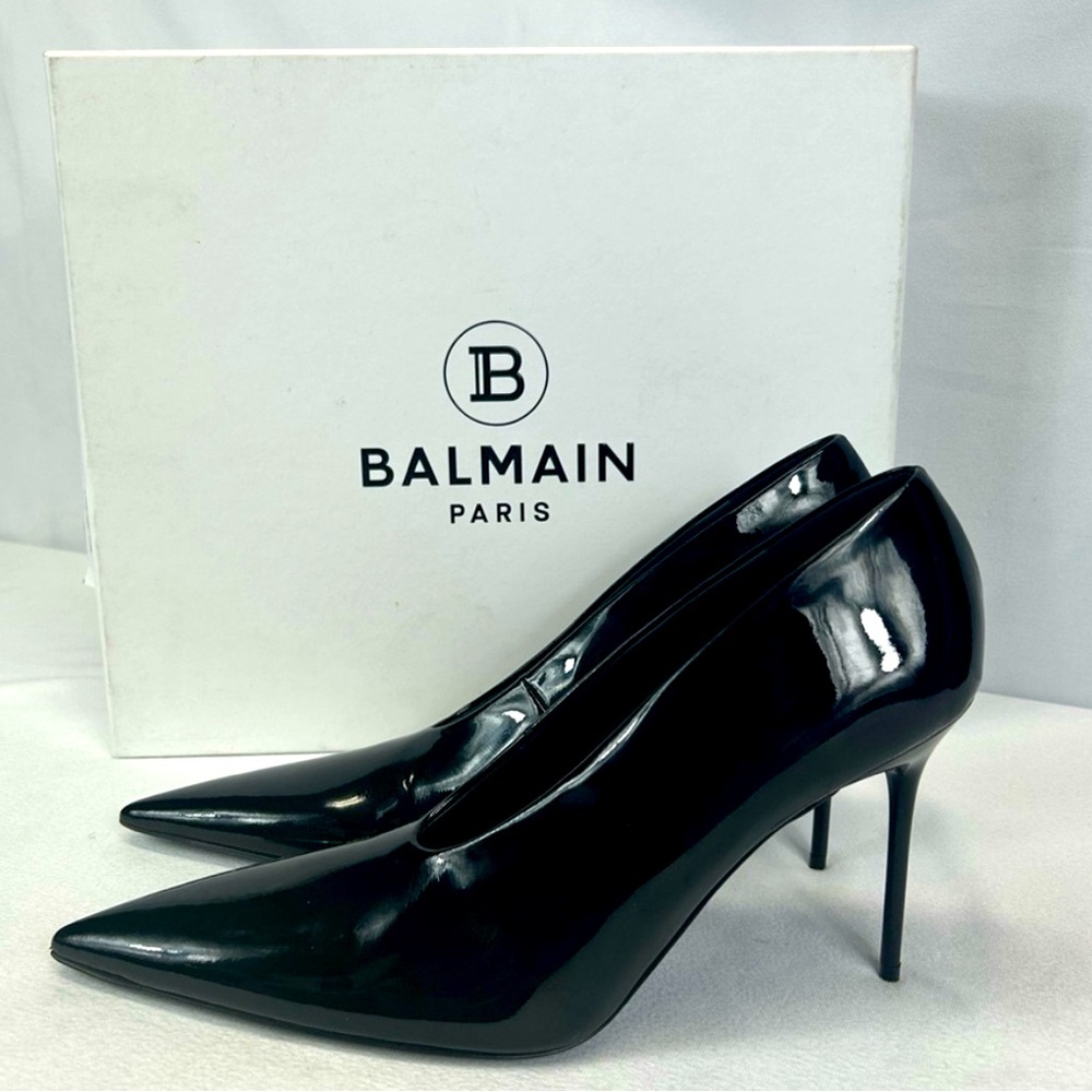 BALMAIN 
Clara 95mm Patent Pumps